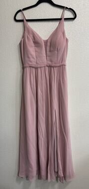 Eva Bridesmaid Dress Wedding Formal Special Occasion Dusty Rose Chiffon Size M